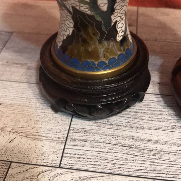 VINTAGE / ANTIQUE CLOISONNÉ CHINESE VASES 1900-1940 - Picture 7 of 8